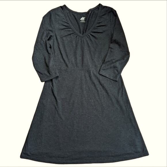 Eastern Mountain Sports Wool Blend 3/4 Sleeve Flowy Shift Comfy Outdoor Dress - Picture 1 of 3